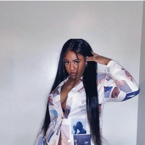 Multi photo oversized blazer